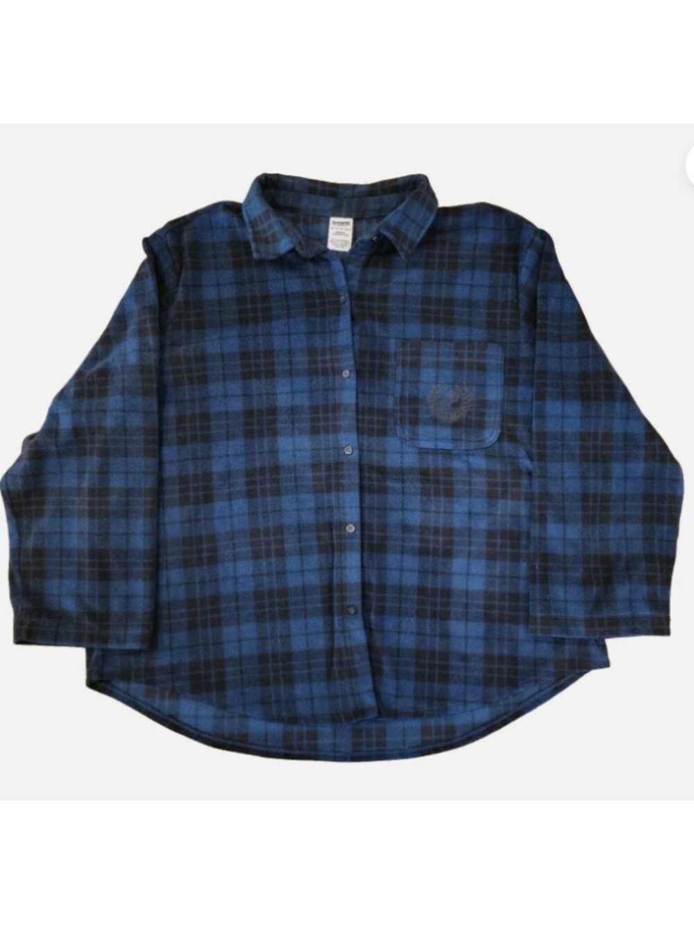 Pink Victoria's Secret Flannel Shirt Size 2XL Women's Blue Plaid Button Top